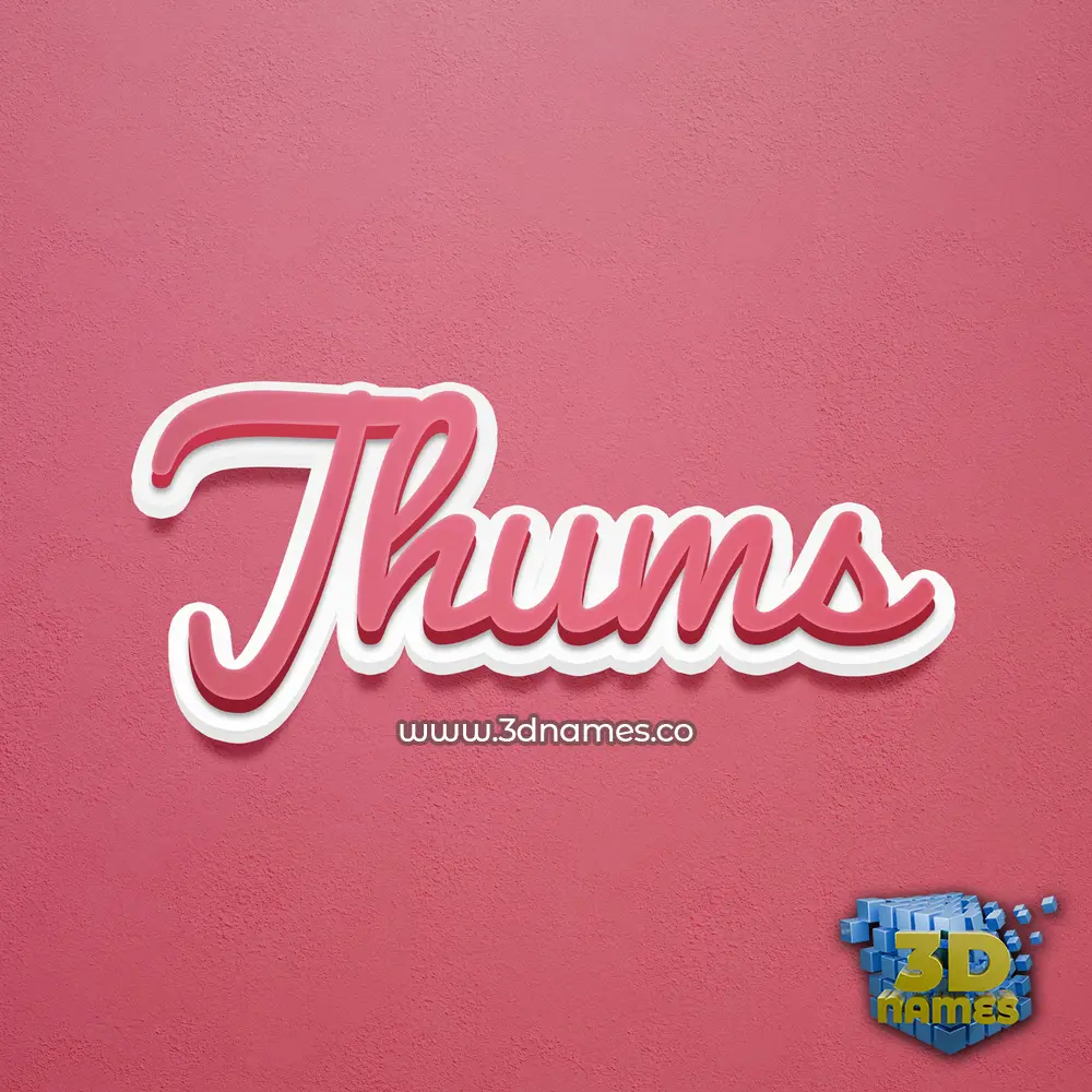 jhums in Red Scribble style - 3D name wallpaper
