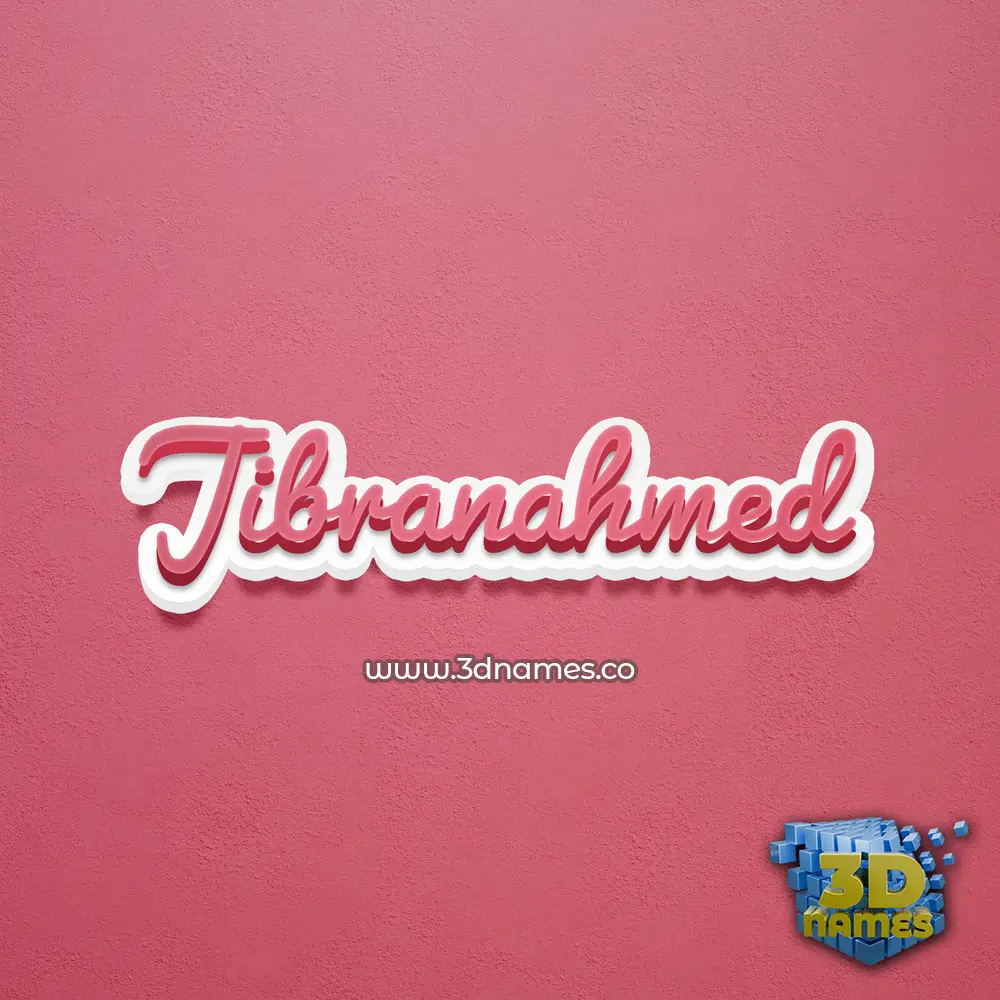 jibranahmed in Red Scribble style - 3D name wallpaper