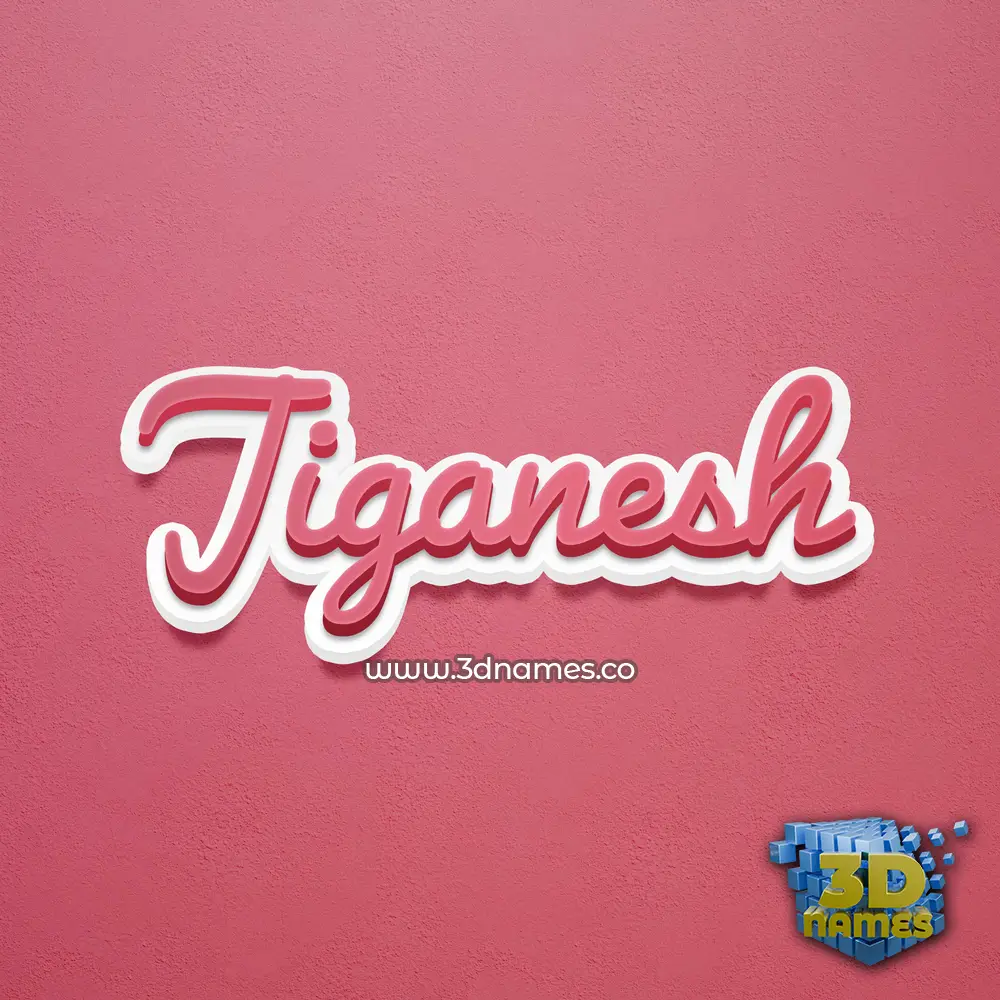 jiganesh in Red Scribble style - 3D name wallpaper