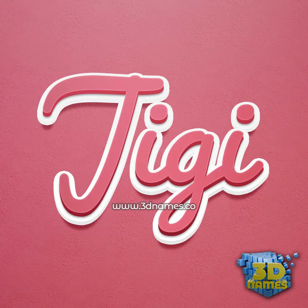 jigi in Red Scribble style - 3D name wallpaper