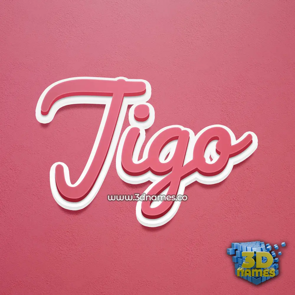 jigo in Red Scribble style - 3D name wallpaper