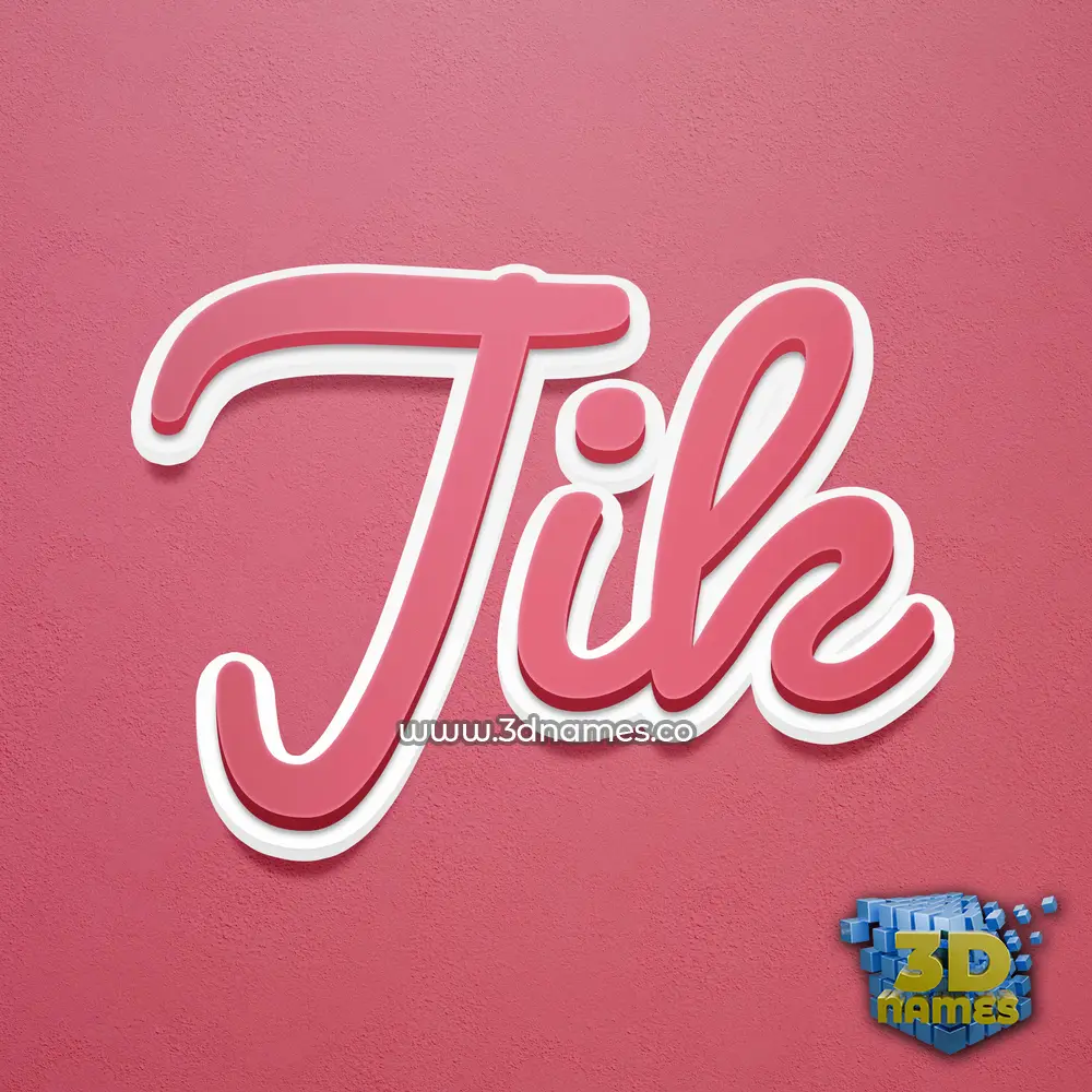 jik in Red Scribble style - 3D name wallpaper