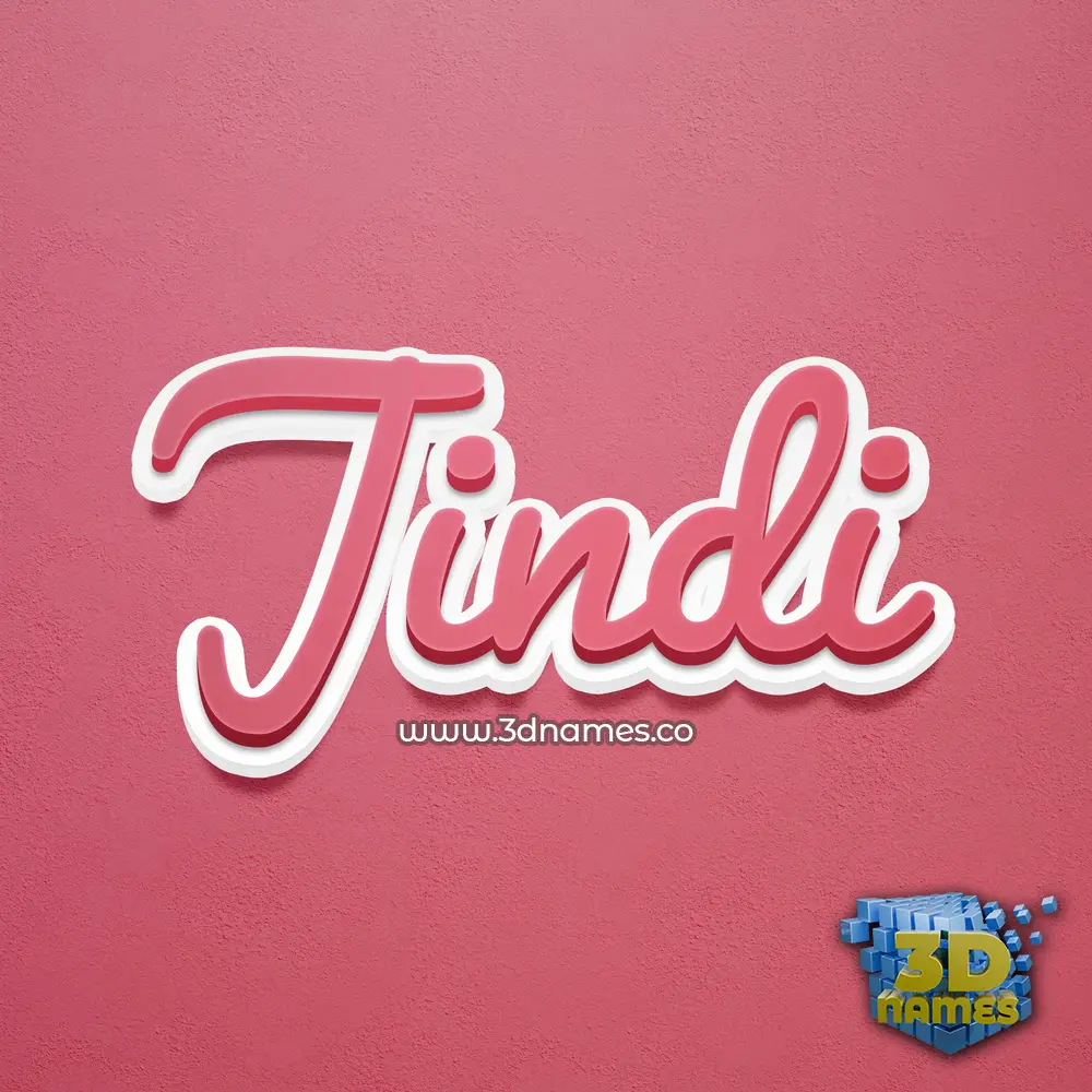 jindi in Red Scribble style - 3D name wallpaper