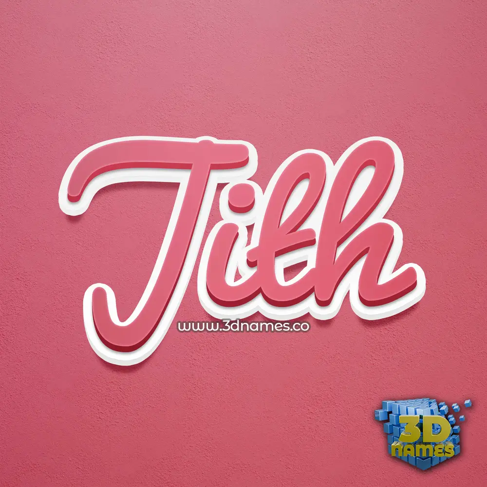 jith in Red Scribble style - 3D name wallpaper