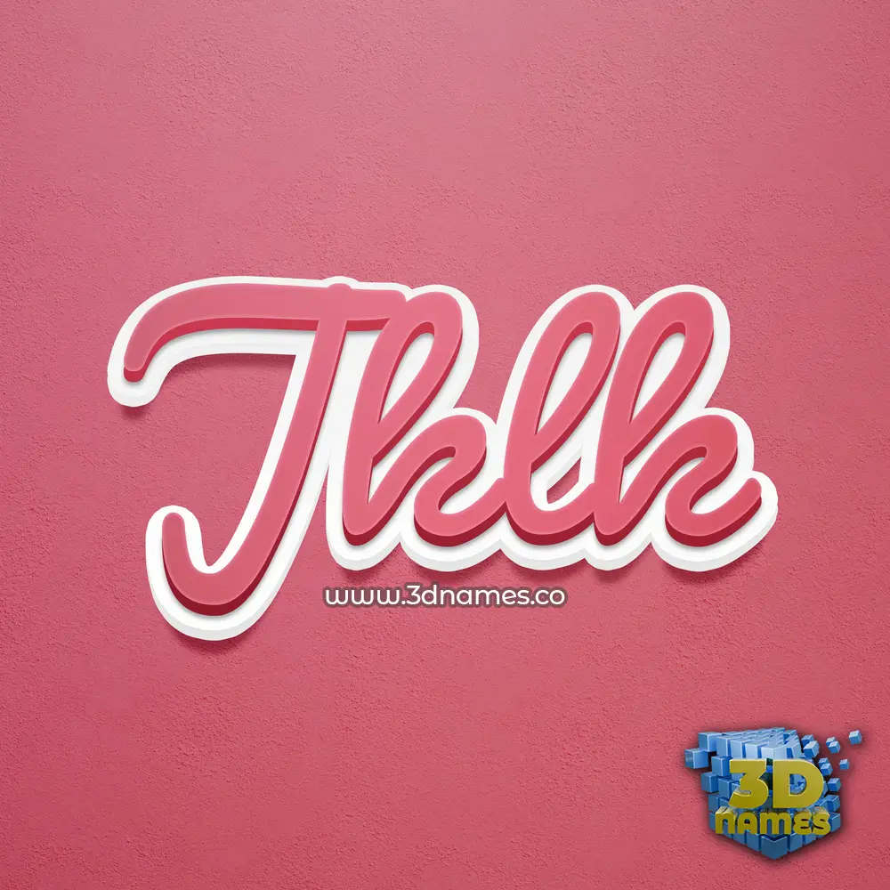 jklk in Red Scribble style - 3D name wallpaper