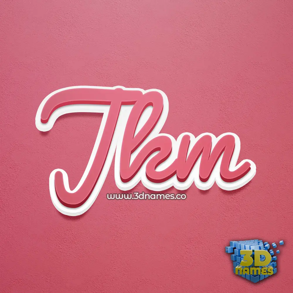 jkm in Red Scribble style - 3D name wallpaper