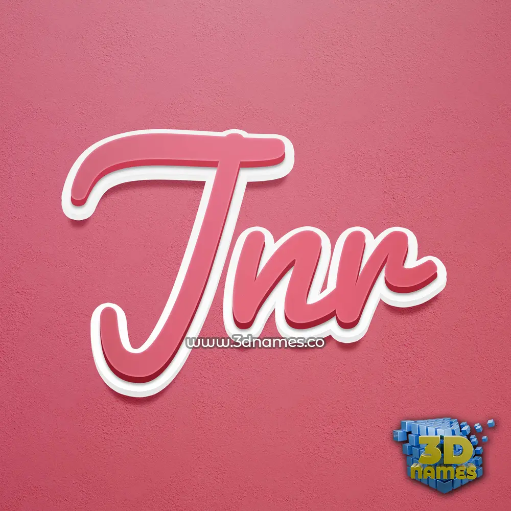 jnr in Red Scribble style - 3D name wallpaper