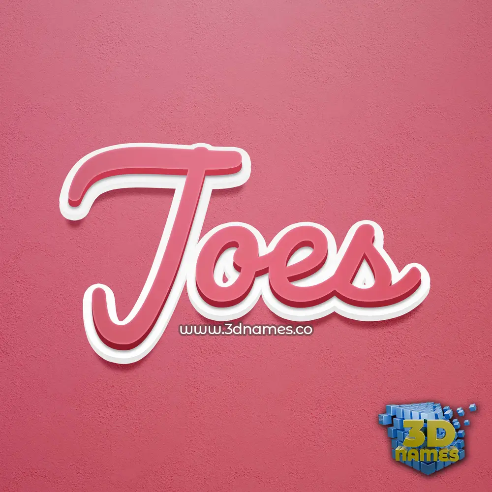 joes in Red Scribble style - 3D name wallpaper