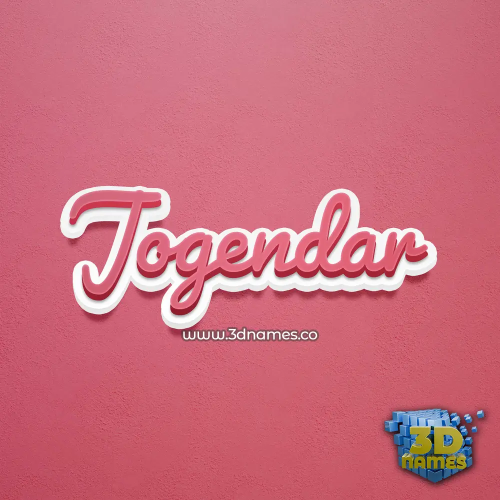 jogendar in Red Scribble style - 3D name wallpaper