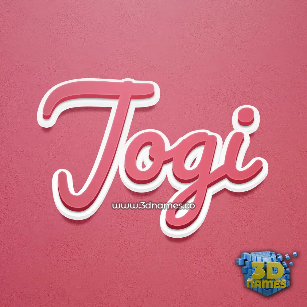 jogi in Red Scribble style - 3D name wallpaper