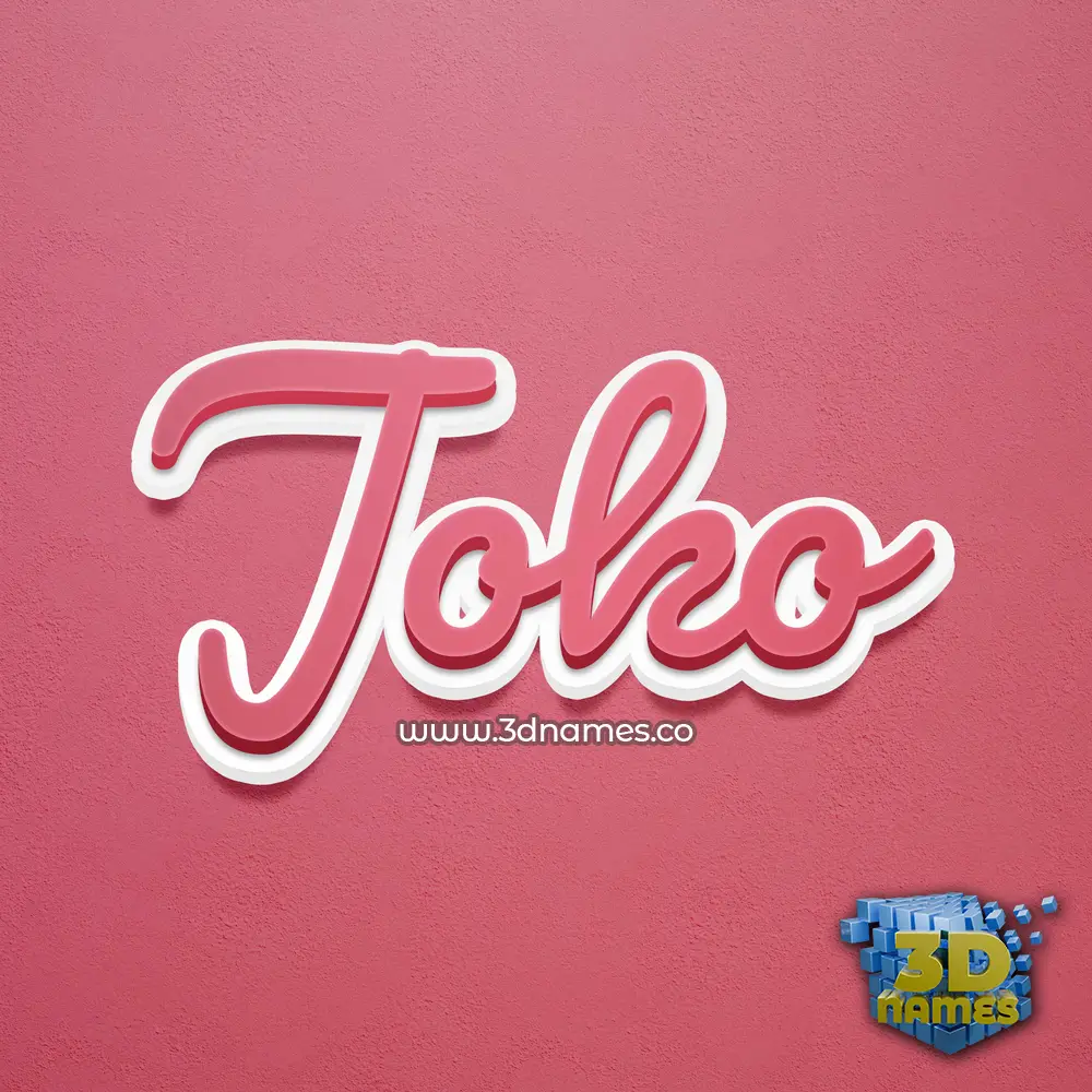 joko in Red Scribble style - 3D name wallpaper