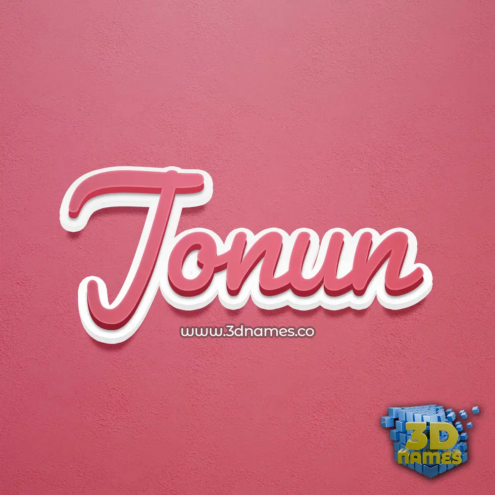jonun in Red Scribble style - 3D name wallpaper