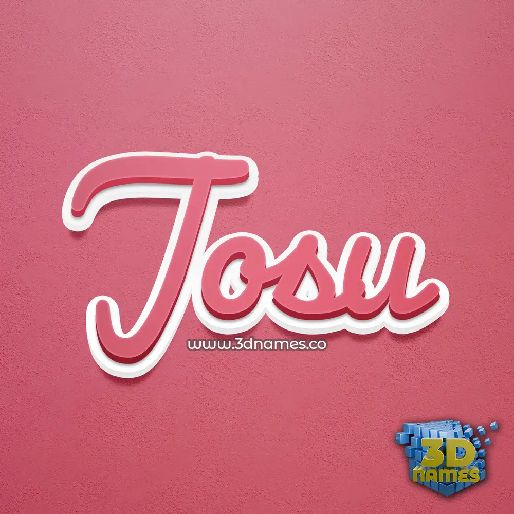 josu in Red Scribble style - 3D name wallpaper
