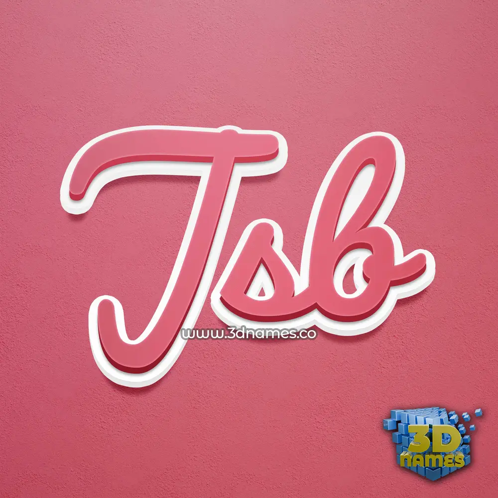 jsb in Red Scribble style - 3D name wallpaper