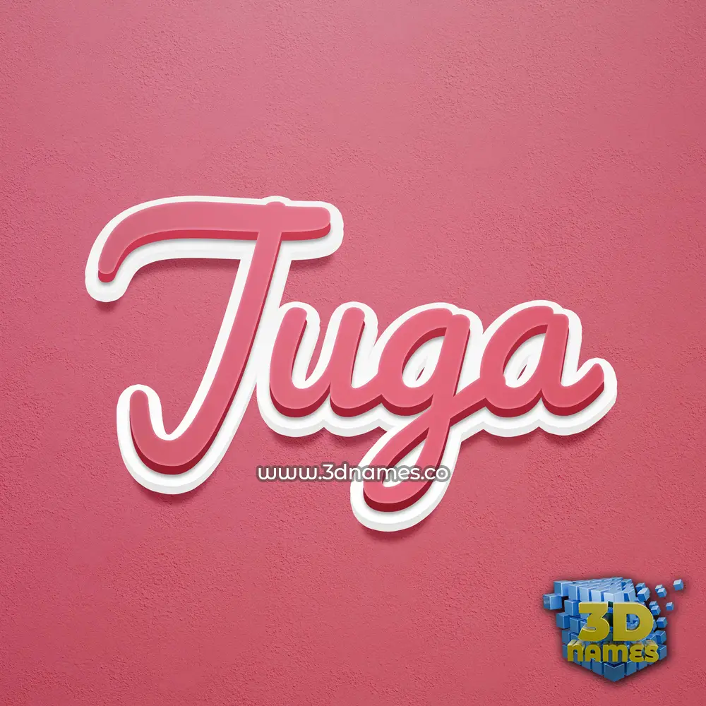 juga in Red Scribble style - 3D name wallpaper