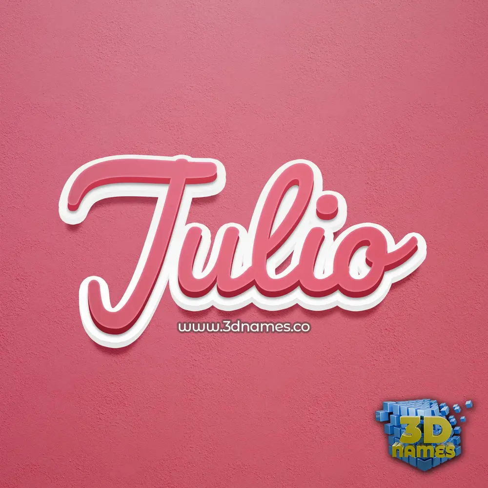 julio in Red Scribble style - 3D name wallpaper