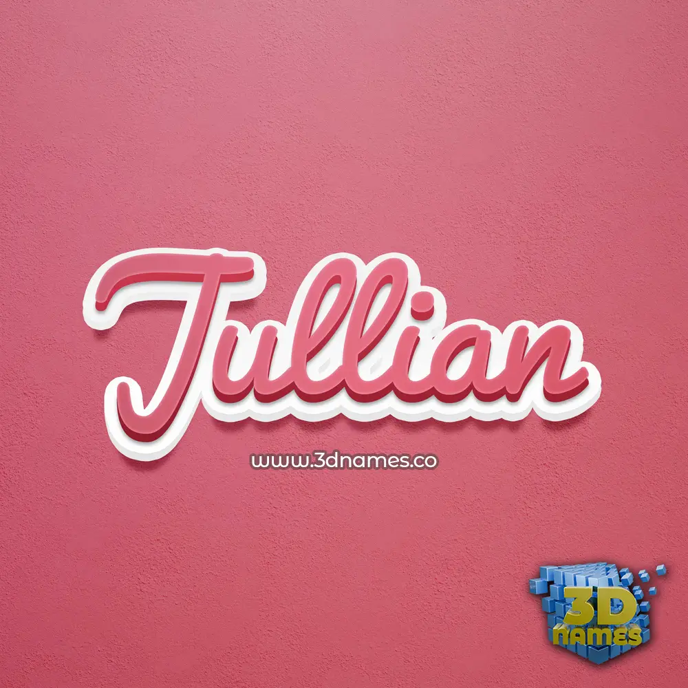 jullian in Red Scribble style - 3D name wallpaper
