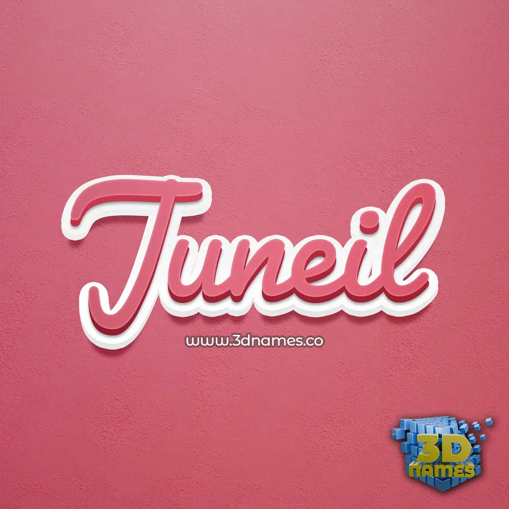 juneil in Red Scribble style - 3D name wallpaper