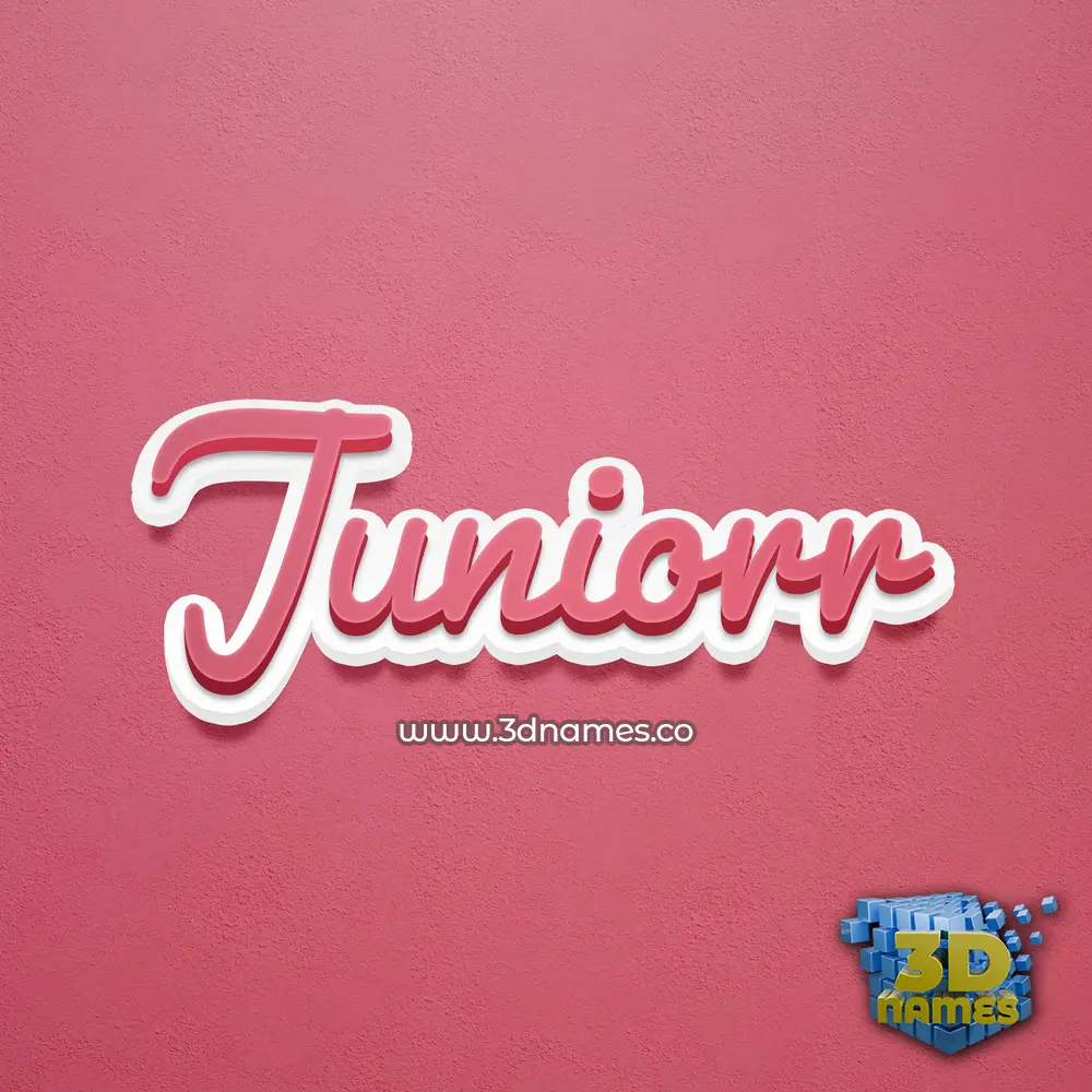 juniorr in Red Scribble style - 3D name wallpaper