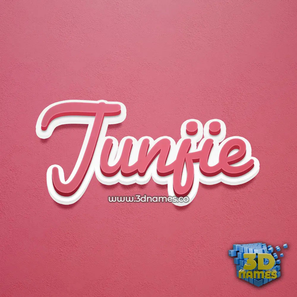 junjie in Red Scribble style - 3D name wallpaper