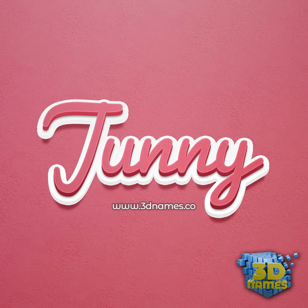 junny in Red Scribble style - 3D name wallpaper