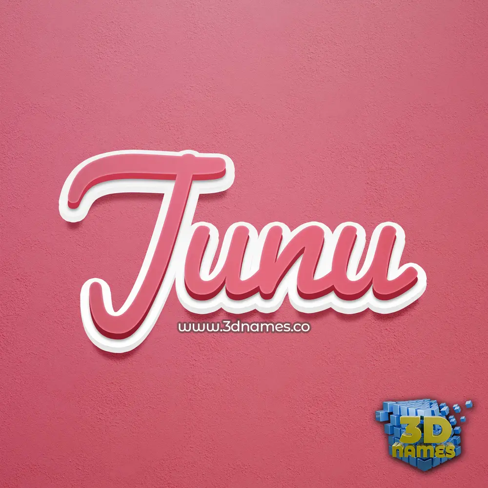 junu in Red Scribble style - 3D name wallpaper