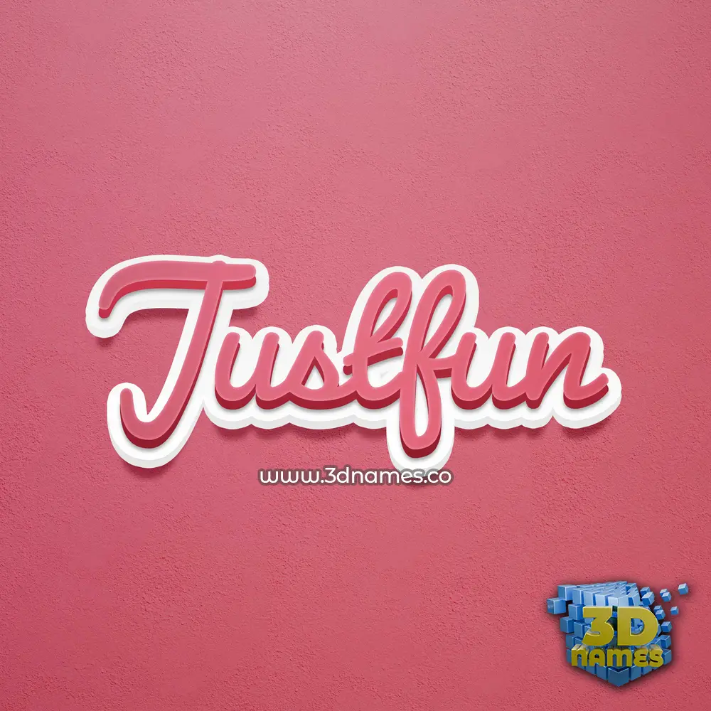 justfun in Red Scribble style - 3D name wallpaper