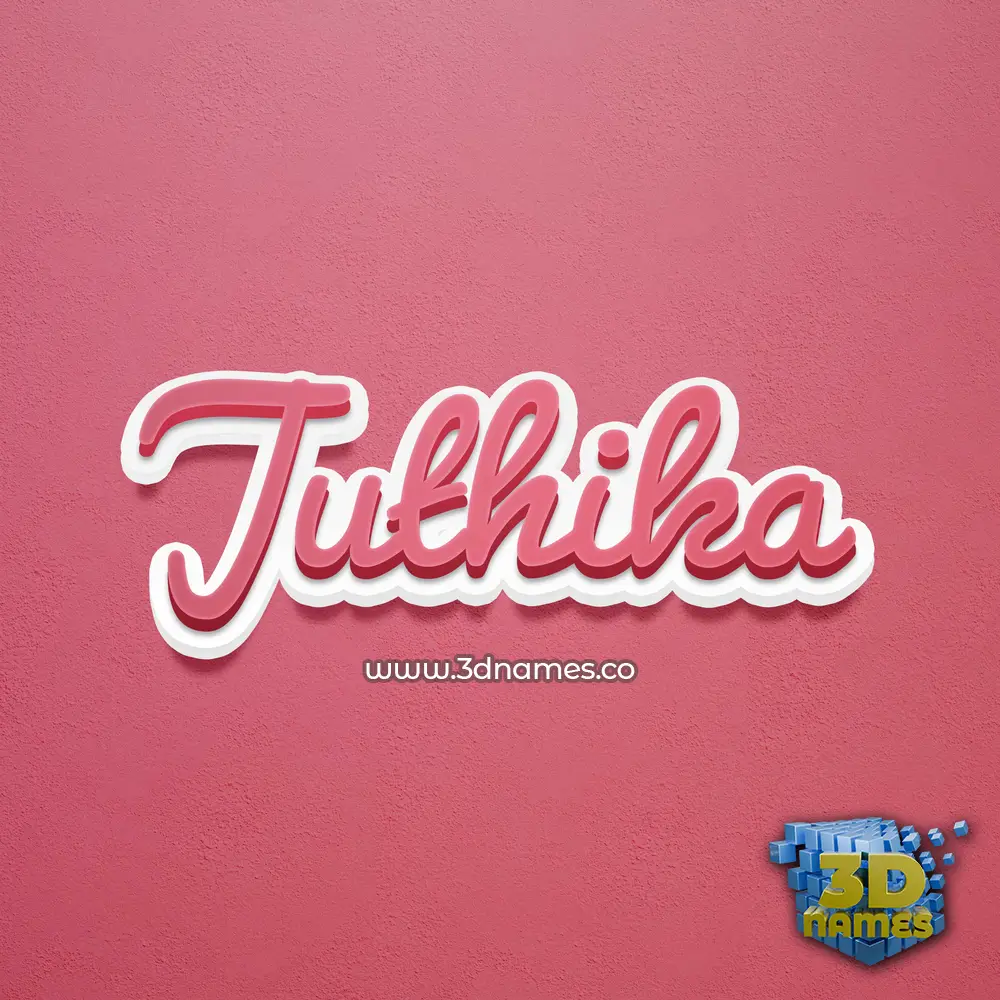 juthika in Red Scribble style - 3D name wallpaper