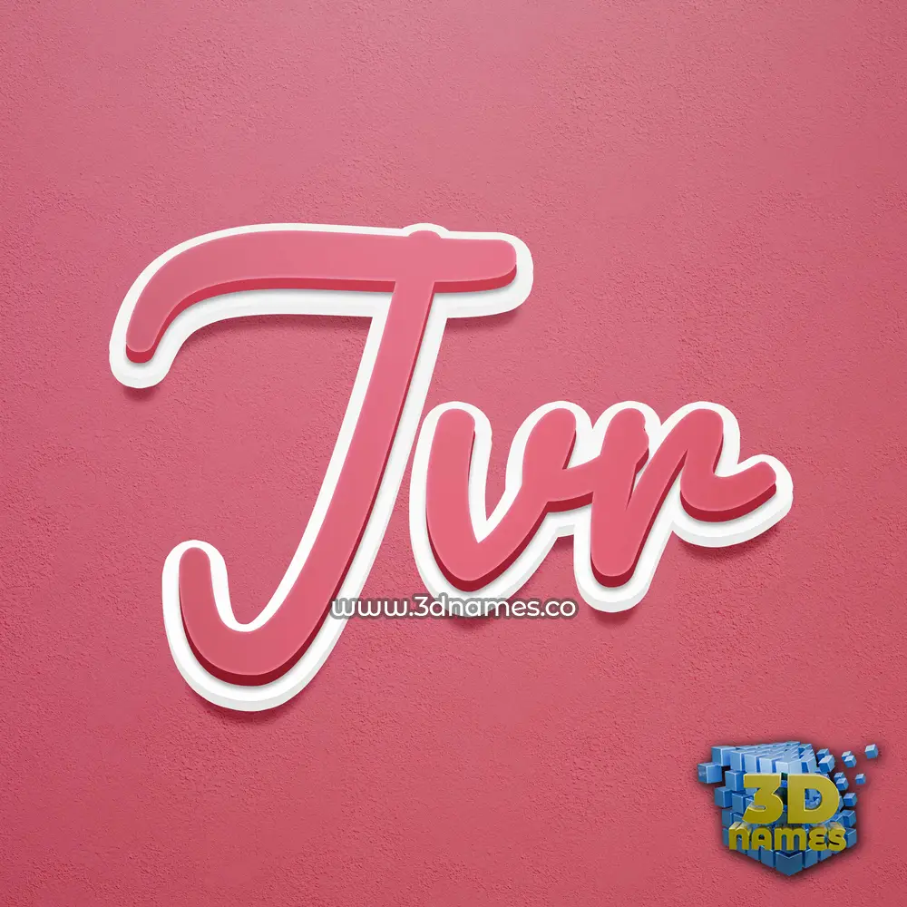 jvr in Red Scribble style - 3D name wallpaper