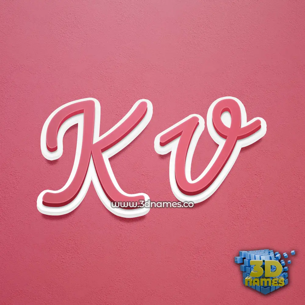 k v in Red Scribble style - 3D name wallpaper k v in Red Scribble style - 3D name wallpaper
