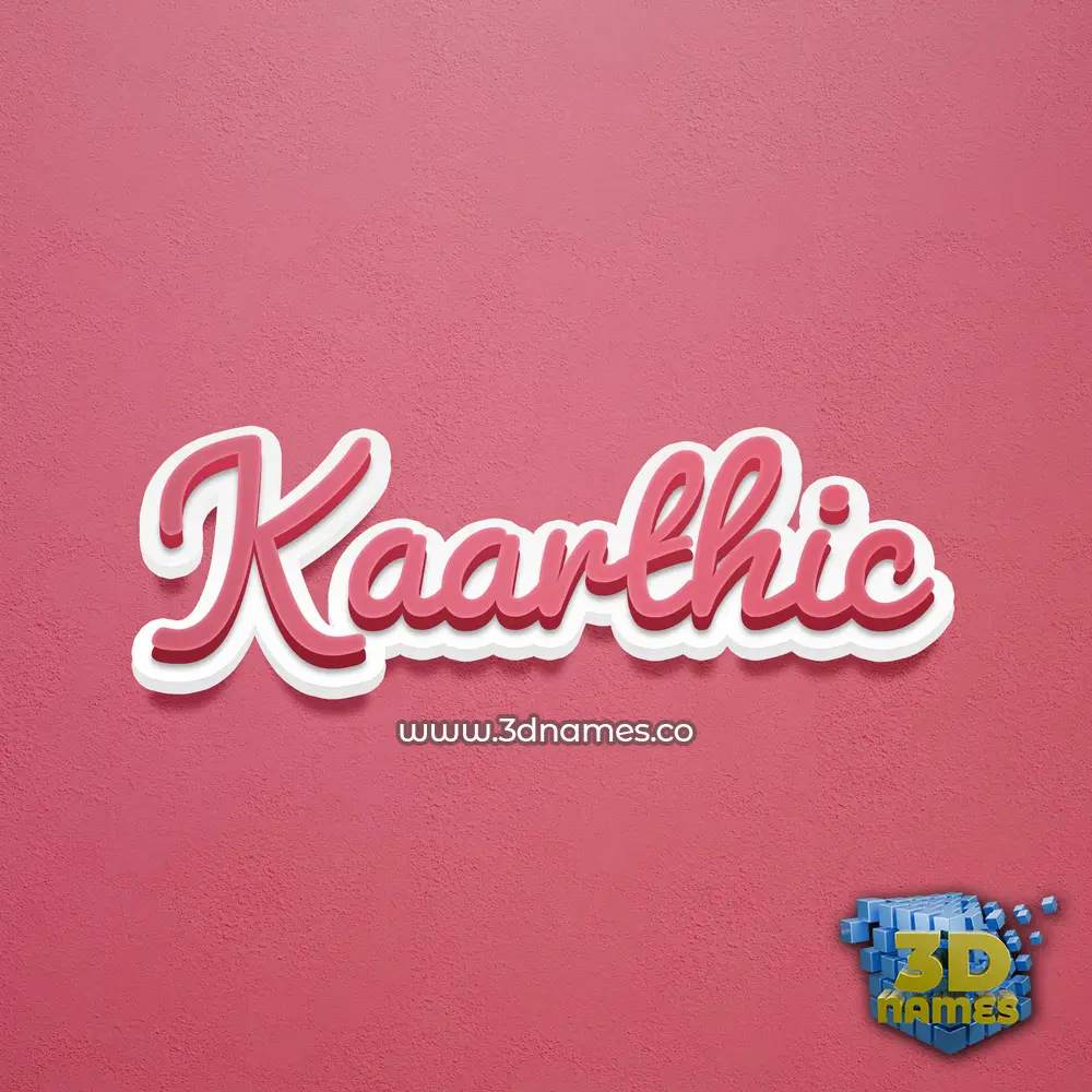 kaarthic in Red Scribble style - 3D name wallpaper