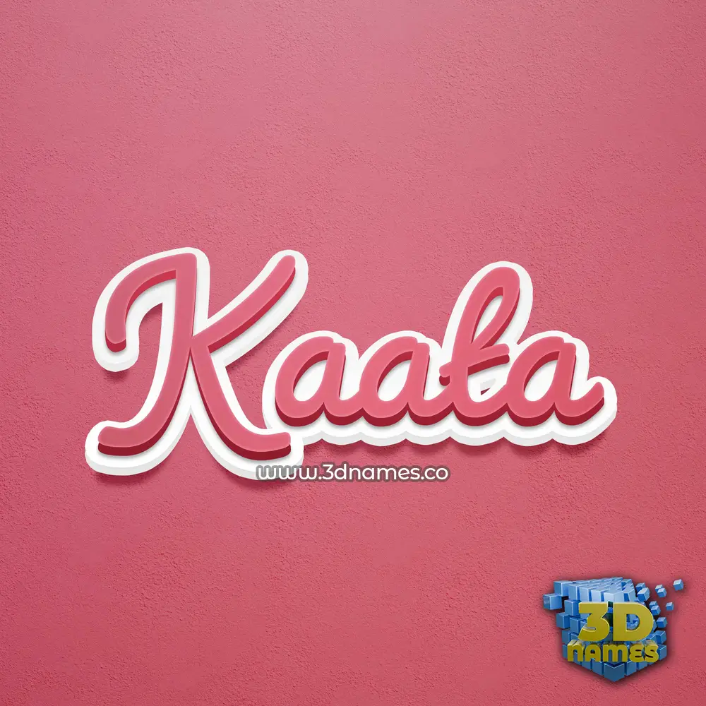 kaata in Red Scribble style - 3D name wallpaper
