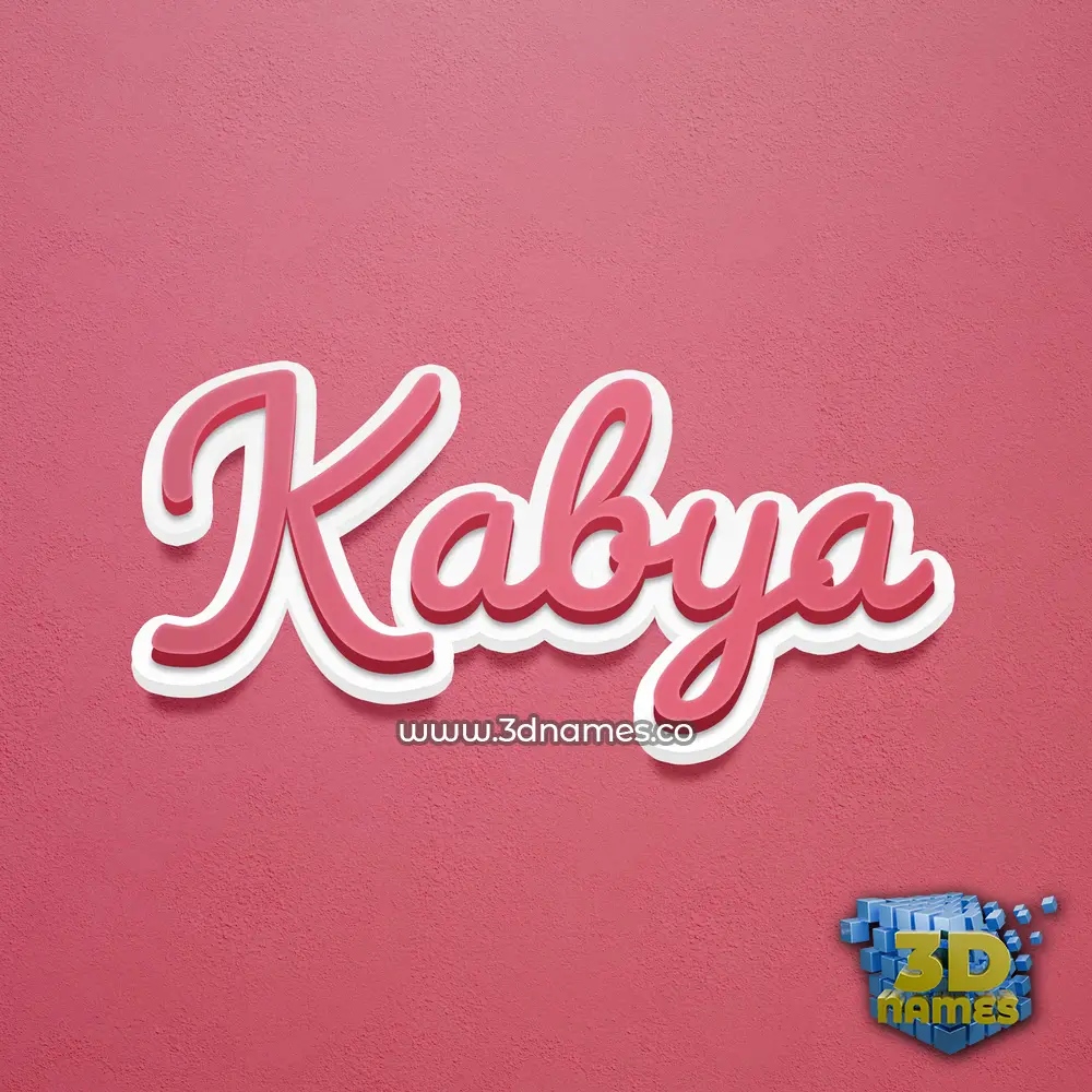 kabya in Red Scribble style - 3D name wallpaper