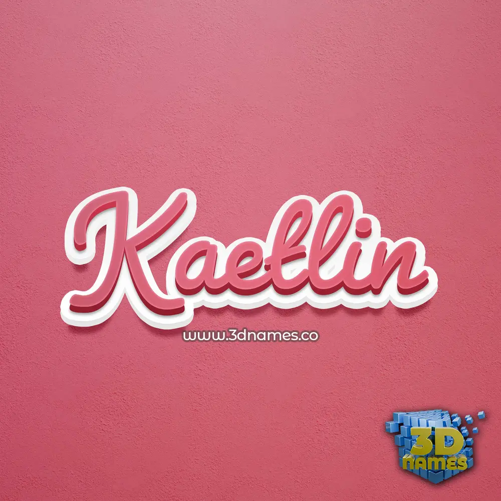kaetlin in Red Scribble style - 3D name wallpaper