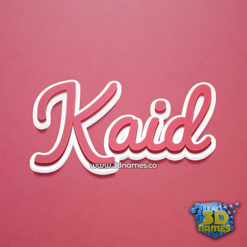kaid in Red Scribble style - 3D name wallpaper