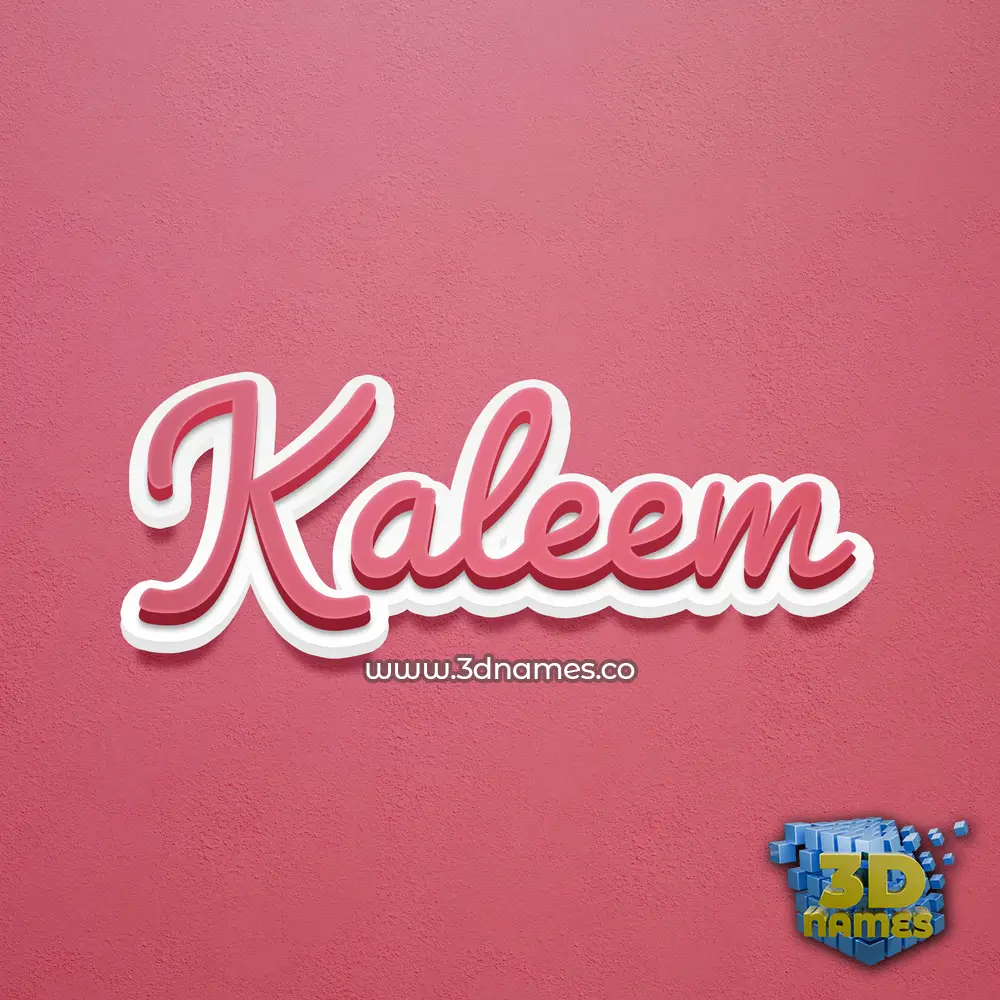 kaleem in Red Scribble style - 3D name wallpaper