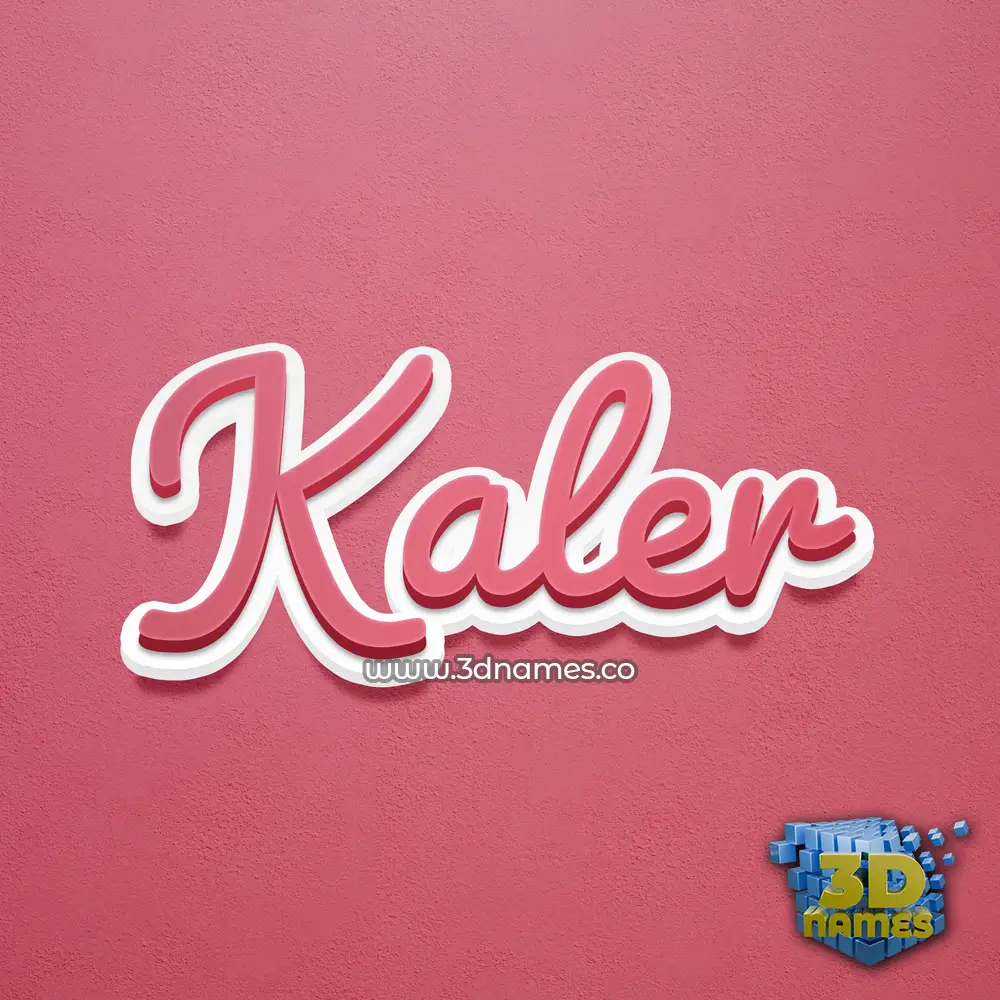 kaler in Red Scribble style - 3D name wallpaper