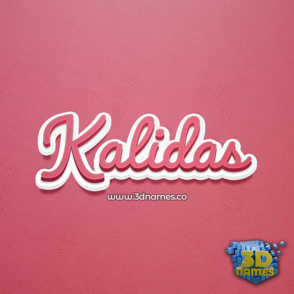 kalidas in Red Scribble style - 3D name wallpaper