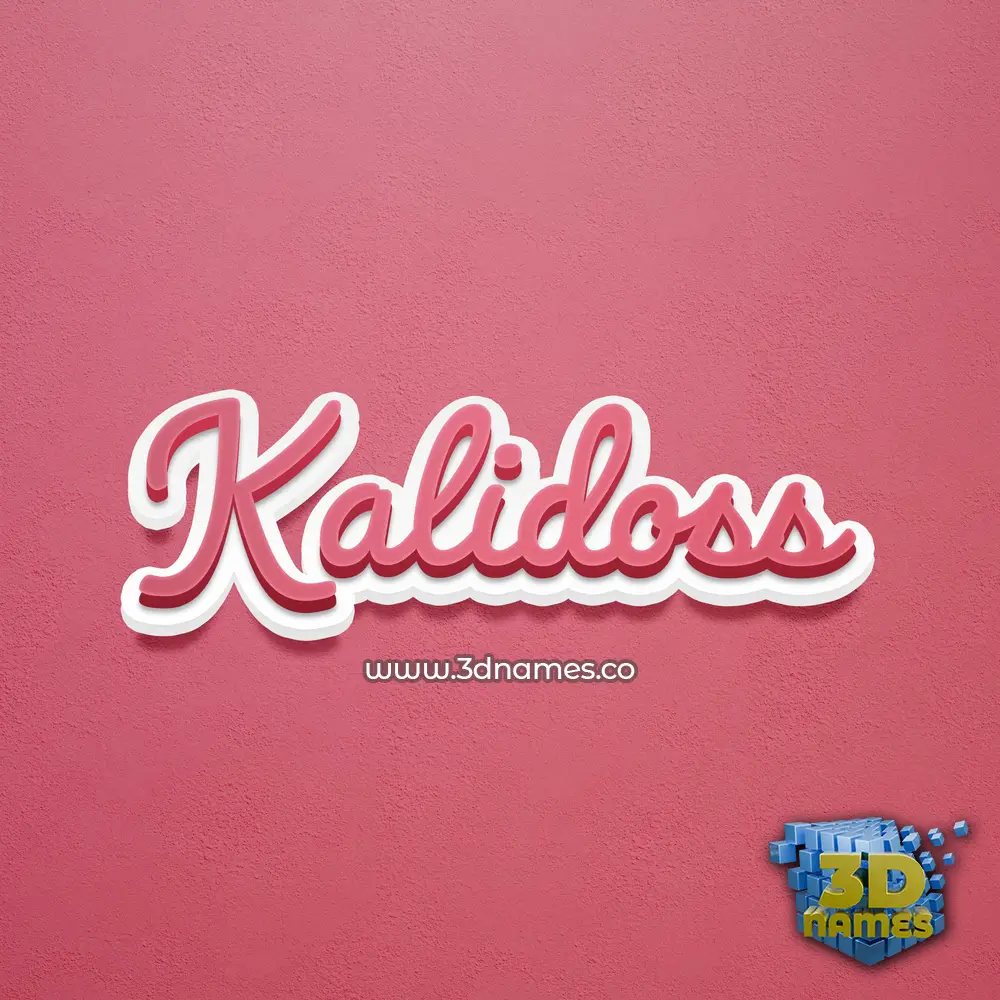 kalidoss in Red Scribble style - 3D name wallpaper
