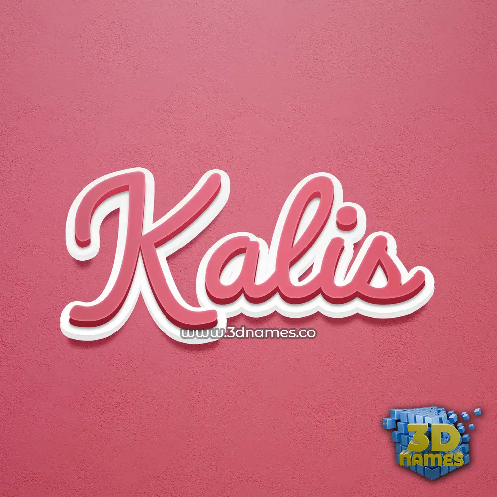kalis in Red Scribble style - 3D name wallpaper