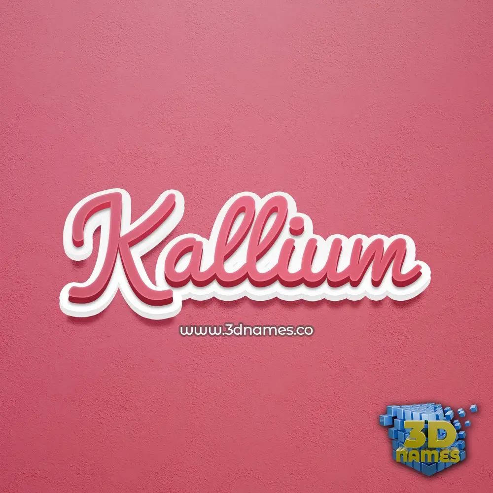 kallium in Red Scribble style - 3D name wallpaper