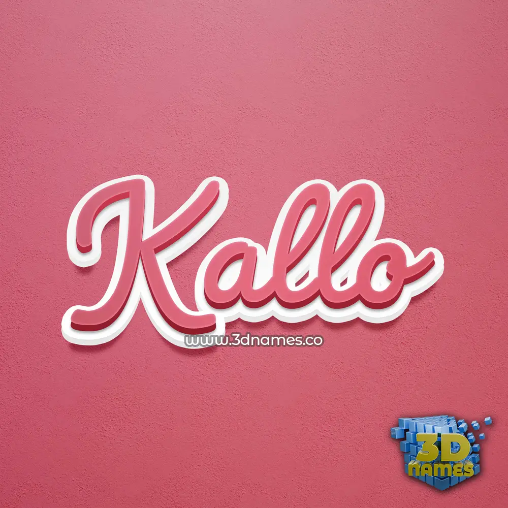 kallo in Red Scribble style - 3D name wallpaper