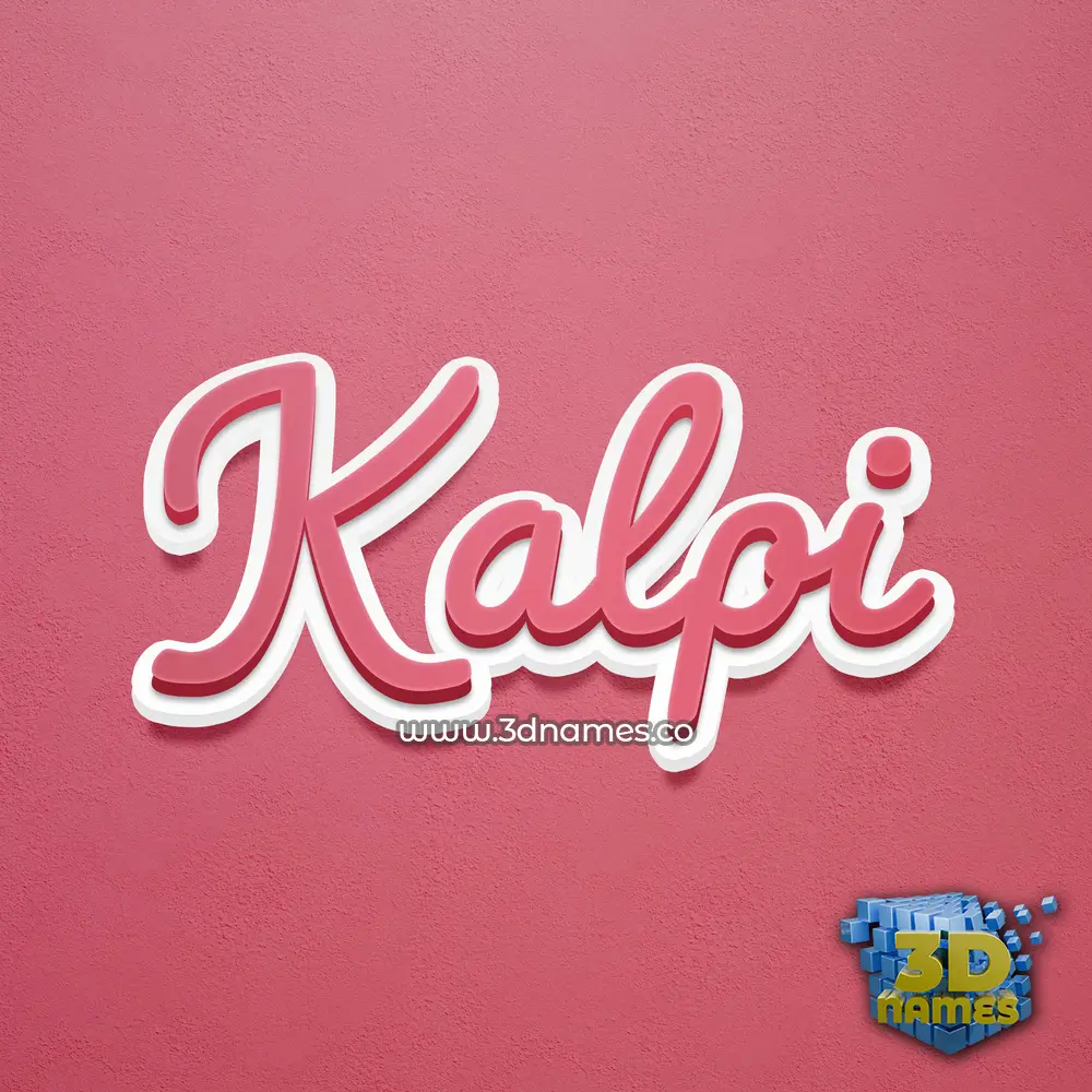 kalpi in Red Scribble style - 3D name wallpaper