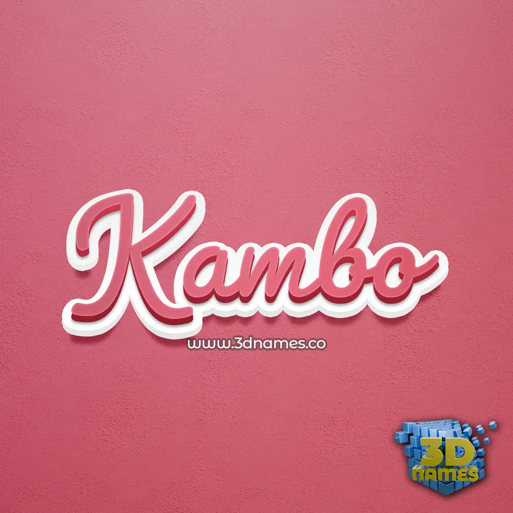kambo in Red Scribble style - 3D name wallpaper