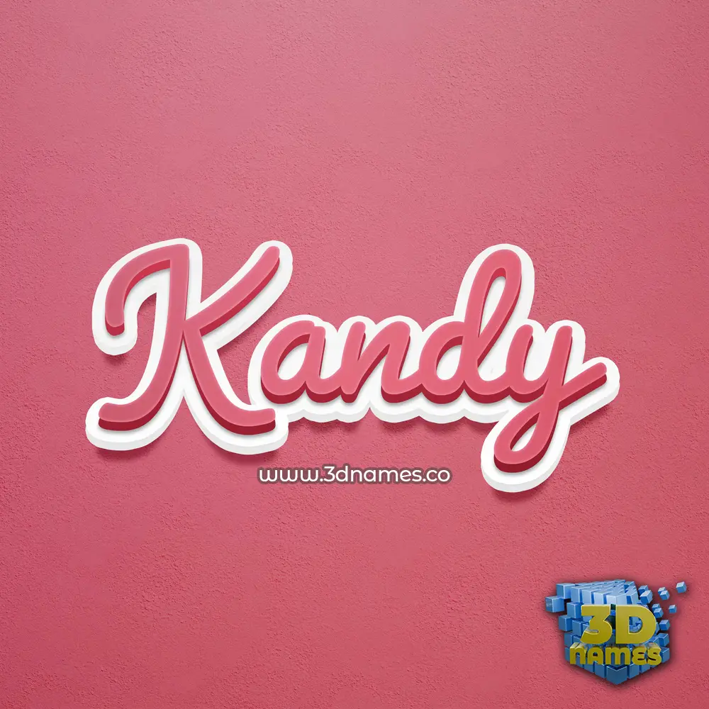 kandy in Red Scribble style - 3D name wallpaper