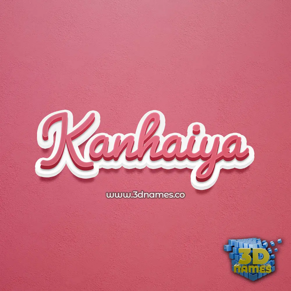 kanhaiya in Red Scribble style - 3D name wallpaper