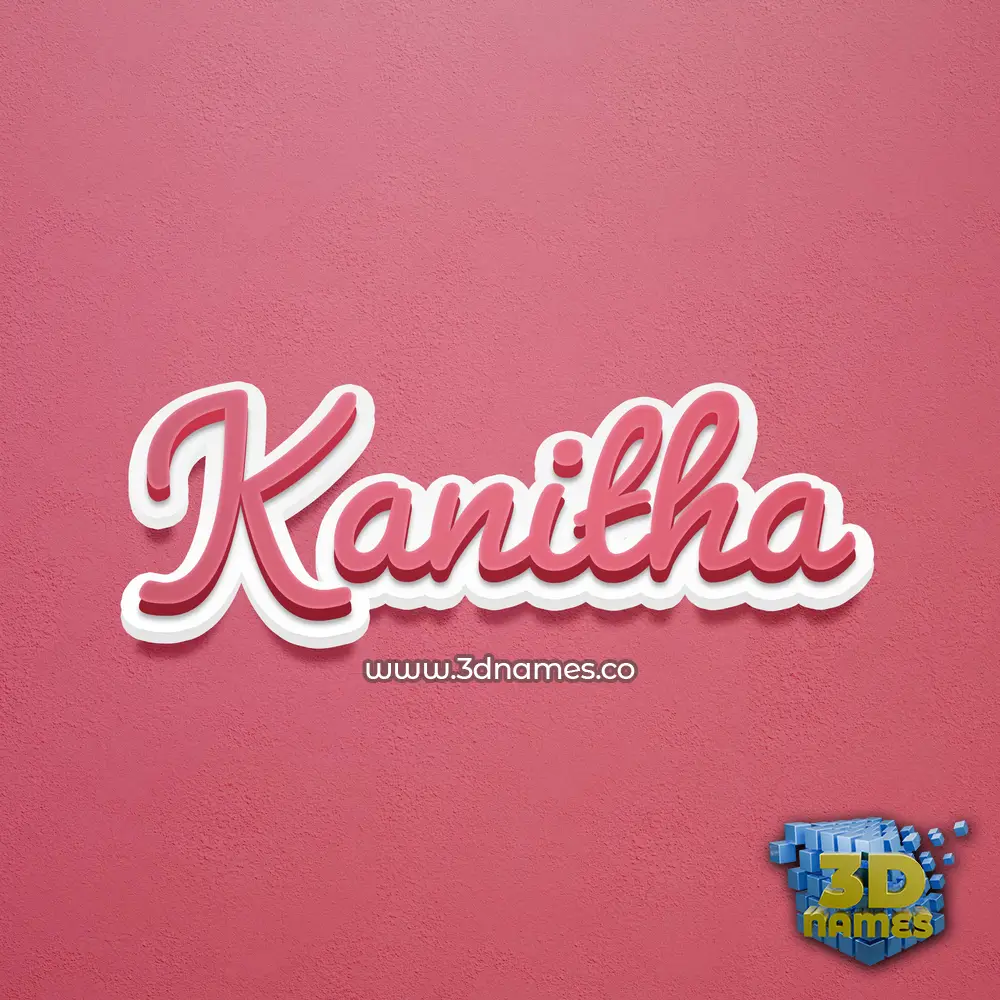 kanitha in Red Scribble style - 3D name wallpaper