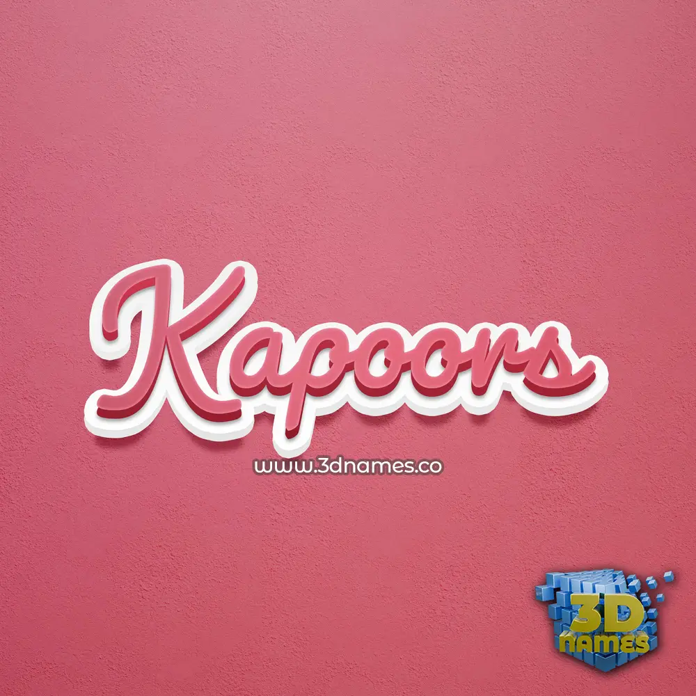 kapoors in Red Scribble style - 3D name wallpaper