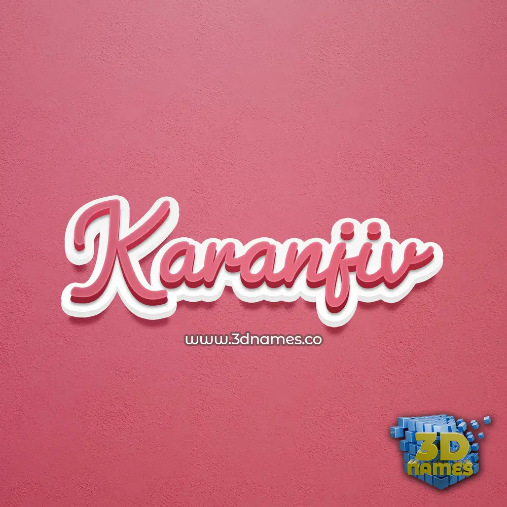 karanjiv in Red Scribble style - 3D name wallpaper