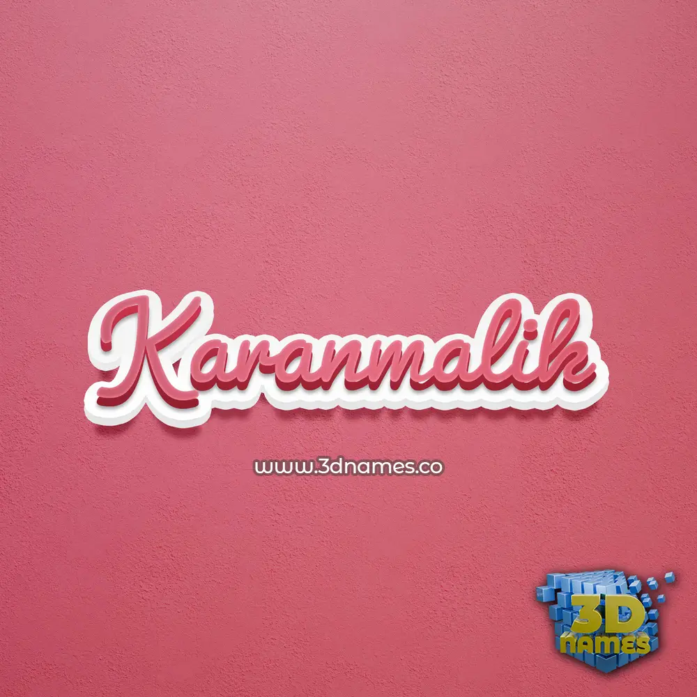 karanmalik in Red Scribble style - 3D name wallpaper